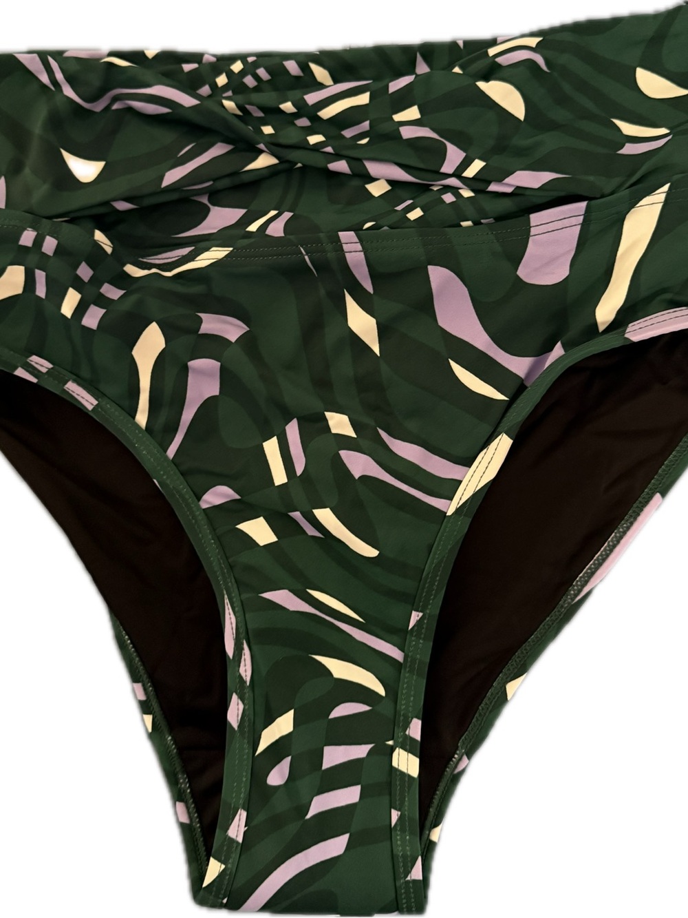 Kt. by Knix Green, Lavender & Cream Patterned Bikini Bottom